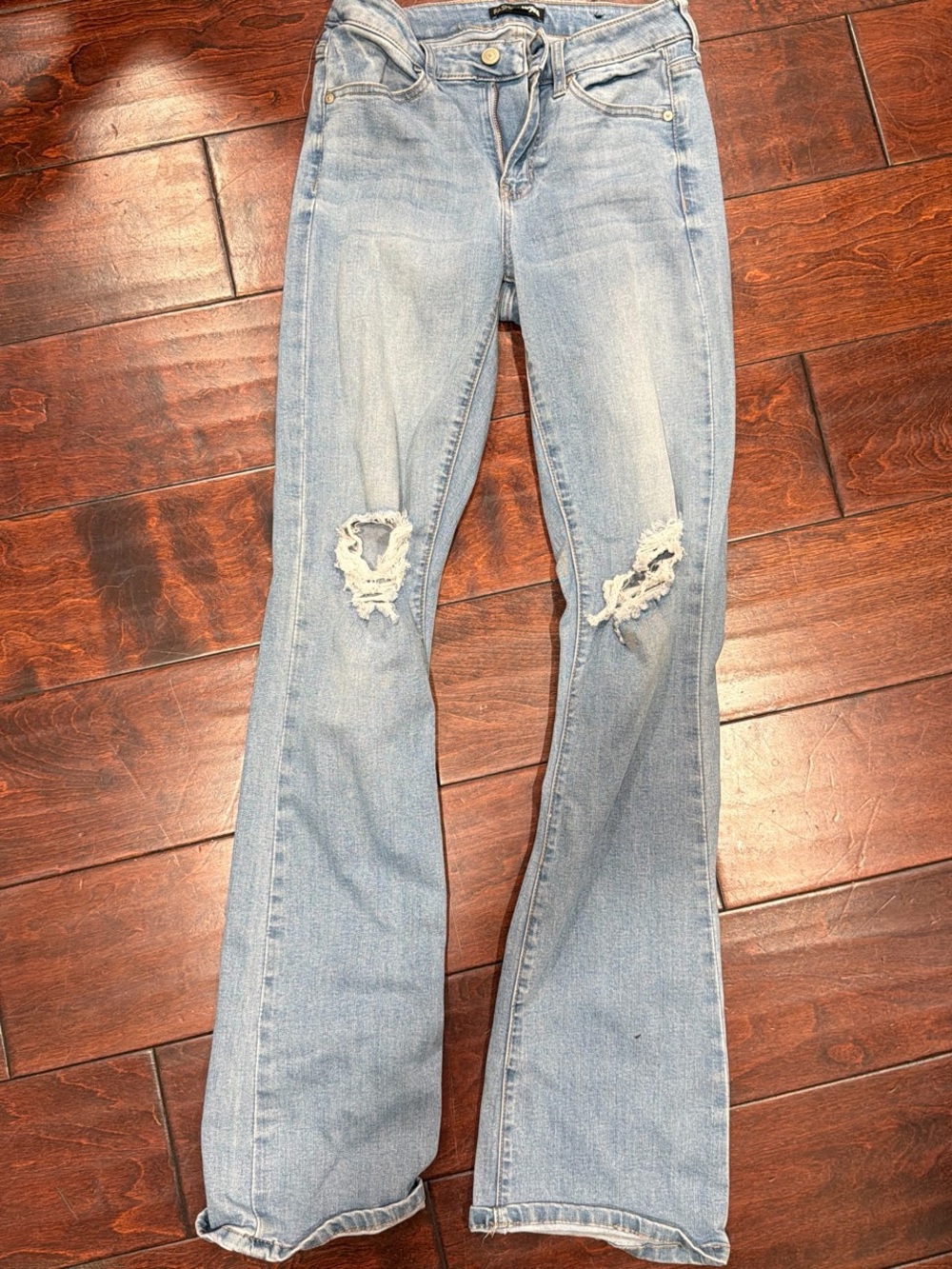 Fashion Nova Light Wash Distressed Boot Cut Jeans